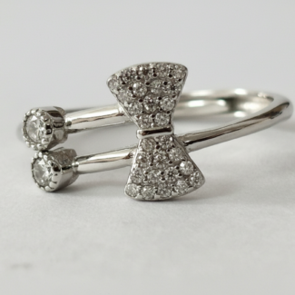 Aura Ribbon Sparkle Adjustable 925 Silver Ring